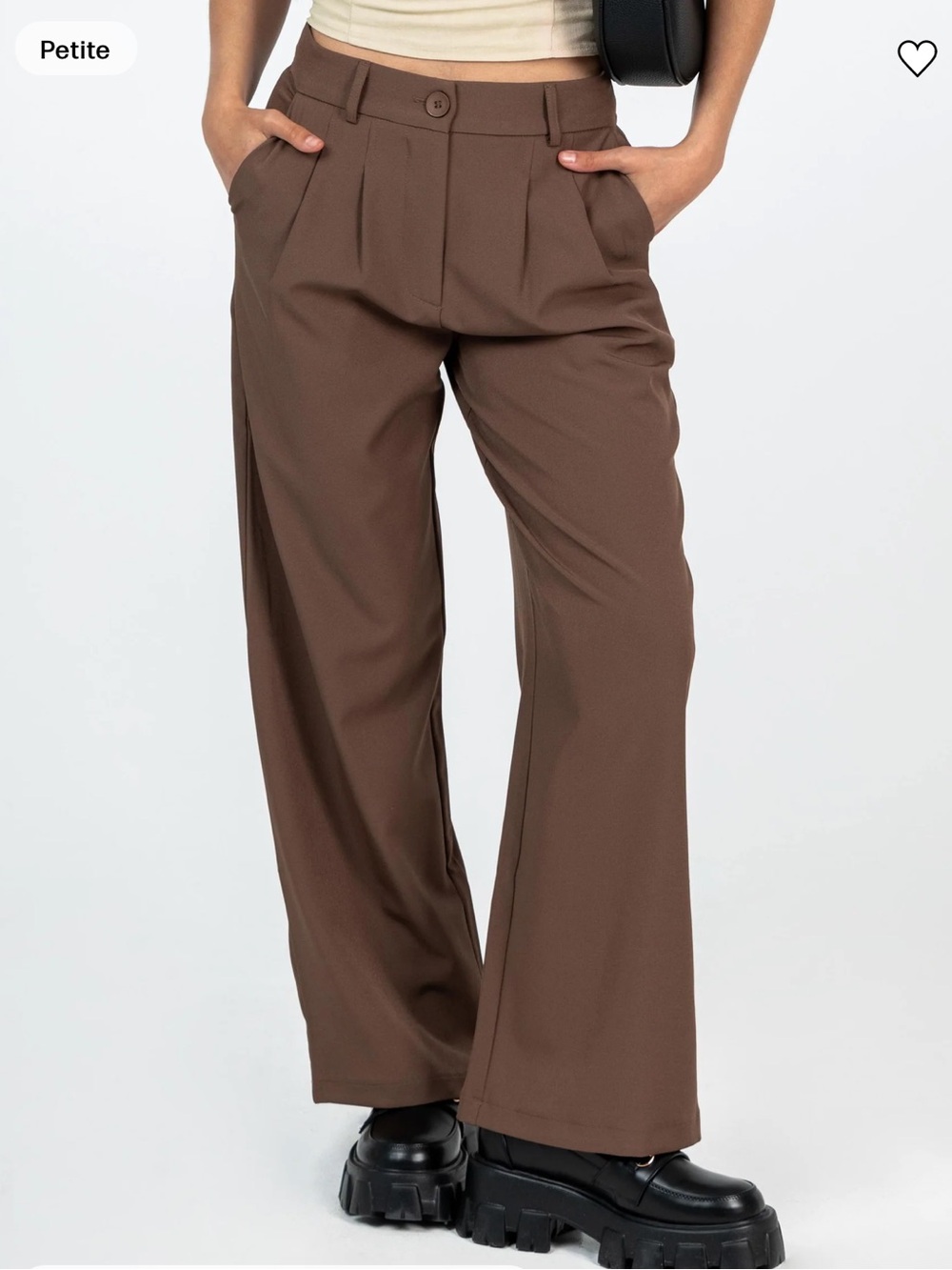 Princess Polly Brown Wide-Leg Women’s Trousers- size 4 (small)